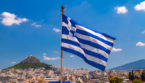 Greek flag, Athens, Greece