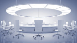 A futuristic boardroom