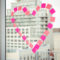 heart on an office window, workplace relationships