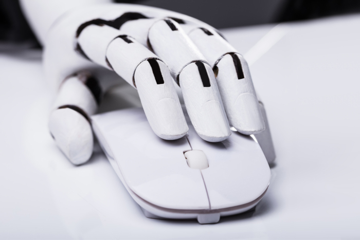 robotic hand on mouse