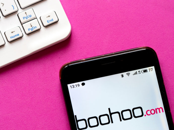 Boohoo website on smartphone