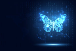 AI digital transformation of a butterfly