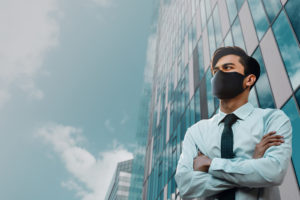 CEO in face mask