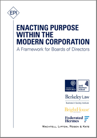 Enacting Purpose Within the Modern Corporation