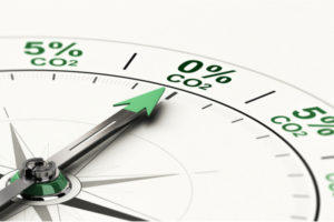 Compass showing net zero carbon target