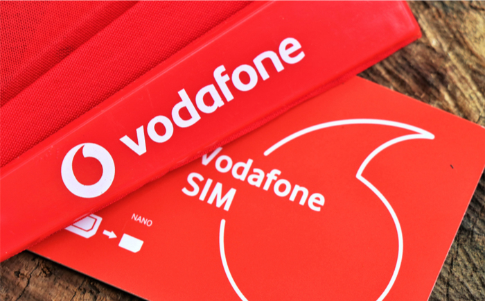 Vodafone logo and SIM