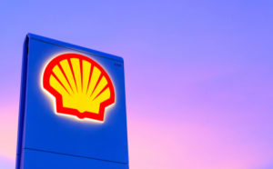 Shell logo outside a petrol station