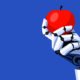Robot holding an apple