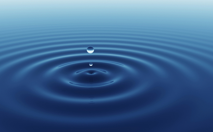 Water drop and ripples