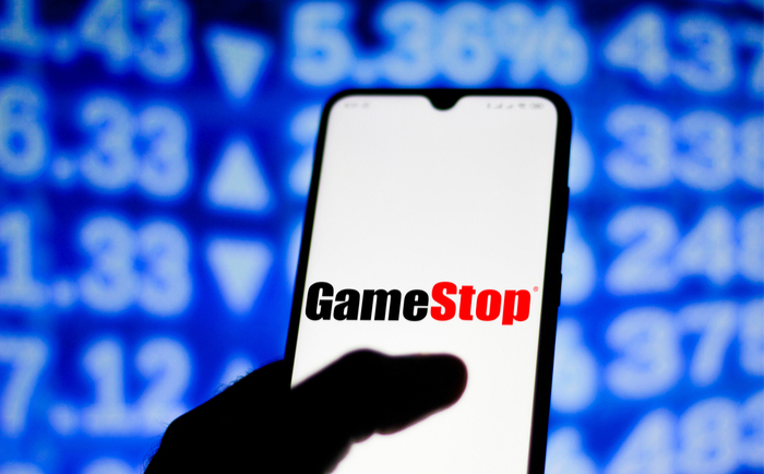 GameStop logo on mobile phone