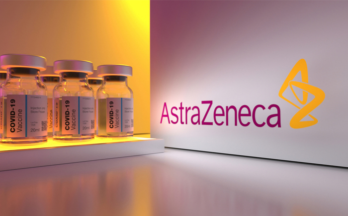 AstraZeneca logo and vaccines