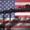 US flag behind polluting factories