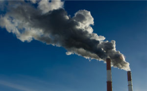 CO2 emissions from factory chimneys