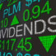 Dividends on stock market ticker