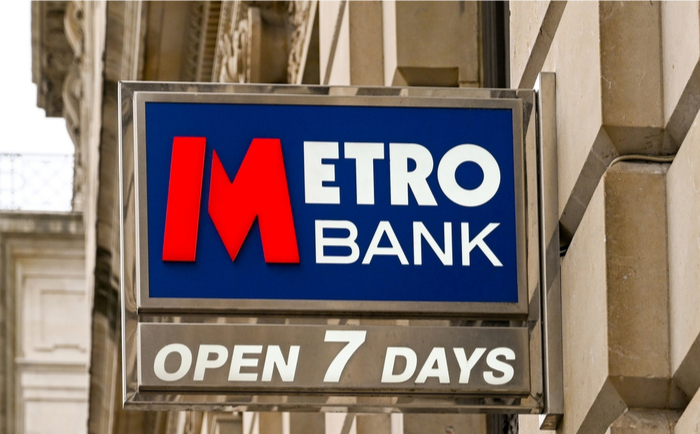 Metro Bank sign, London