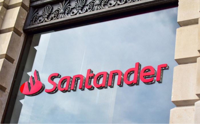 Santander logo on a window