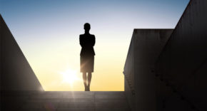 Silhouette of female executive