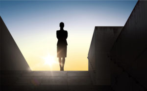 Silhouette of female executive