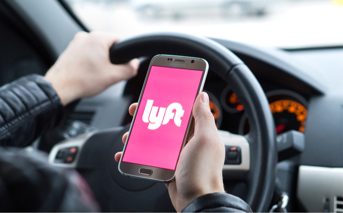 Lyft app on a driver's smartphone