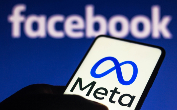 Meta logo and Facebook logo