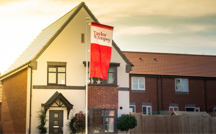 Taylor Wimpey development with logo flag