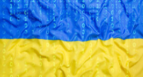 Ukraine flag with coding