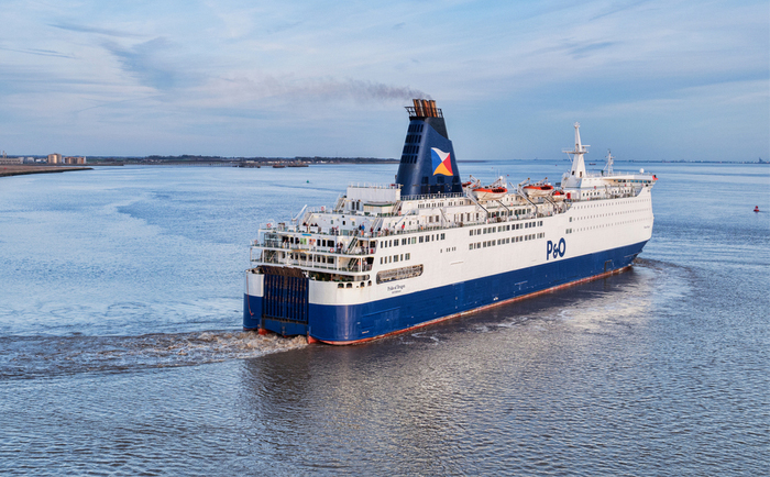 P&O ferry leaves the port of Hull, UK