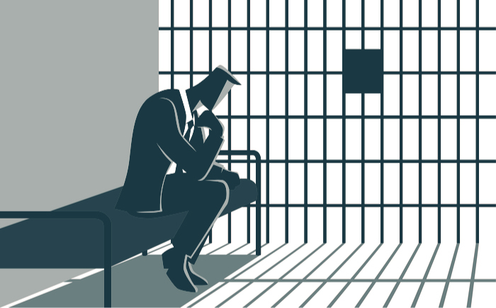 White-collar criminal in jail
