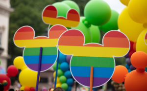 Disney signs at the London Pride march